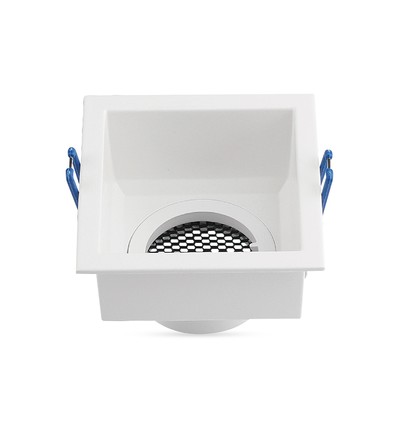 Vt-9001sq lampe GU10 - aluminium, honeycomb dyp antiblending, hvit firkantet