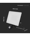 10W LED-lyskaster med sensor - 120lm/W, sort, IP65 utendørs