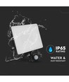 10W LED-lyskaster med sensor - 120lm/W, sort, IP65 utendørs
