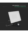 Vt-4909-Fc LED projektør 10W - med hurtig tilkobling, PIR-sensor, 3000K, sort hus, 120 lm/W