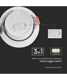 7W Ø8,8cm LED innfellingsspot - Hull: Ø6,8 cm, Mål: Ø8,8 cm, CCT - 3 lysfarger
