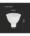 GU5.3 6W LED pære, 12V - MR16, Samsung LED chip, 110 grader