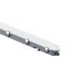 150cm 48W vanntett komplett LED armatur med nødlys - 120lm/W, IP65, 6500K, gjennomkoblet