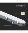 150cm 48W vanntett komplett LED armatur med sensor - IP65, 120lm/W, melkehvit cover, inkl. monteringsclips