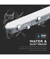 150cm 48W vanntett komplett LED armatur med sensor - IP65, 120lm/W, melkehvit cover, inkl. monteringsclips