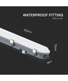 120cm 36W vanntett komplett LED armatur med sensor - 120lm/W, IP65, melkehvit cover, rustfrie clips
