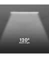 120 cm VT-120137S LED-armatur 36W - med sensor, melkefarget deksel og rustfri stålklips, 6500K, 120 lm/W