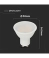VT-205 spotlys 4,5W GU10 - glatt plast, Cree-chip, 6500K, 100°, 6 års garanti