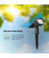 VT-10183 LED 1,3W - solcelledrevet, 2-i-1 spyd-/vegglampe, CCT 3-i-1, svart, IP65