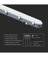 150cm 48W vanntett komplett LED armatur med sensor - 120lm/W, IP65, innebygd mikrobølge sensor, melkehvit cover