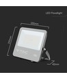100W LED lyskaster - 135lm/W, CREE LED chip, IP65, sort, 6 års garanti