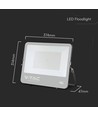 200W LED lyskaster, Samsung chip - 135lm/W, IP65, sort, utendørs, kald hvit