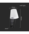 2W LED sengelampe / vegglampe med USB-lading - Sort, 3000K, CREE chip, IP20, moderne design