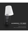 2W LED sengelampe / vegglampe med USB-lading - Sort, 3000K, CREE chip, IP20, moderne design