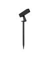 24V LED hagespot med spyd - 2W, IP65, sort, firkantet, utendørs, aluminium