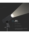24V LED hagespot med spyd - 2W, IP65, sort, firkantet, utendørs, aluminium