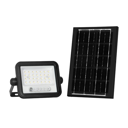 50W Solcelle LED lyskaster - 700lm, CCT 2000K-8000K, batteriindikator, sort, utendørs