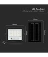 VT-54W LED projektør 50W - med solcellepanel, CCT:7in1, sort hus, batteriindikator, IP65