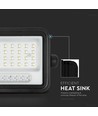 50W Solcelle LED lyskaster - 700lm, CCT 2000K-8000K, batteriindikator, sort, utendørs