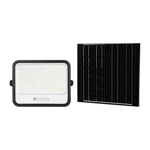 VT-404W LED projektør 400W - med solcellepanel, CCT: 7-i-1, svart hus, batteriindikator, IP65