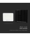 VT-404W LED projektør 400W - med solcellepanel, CCT: 7-i-1, svart hus, batteriindikator, IP65