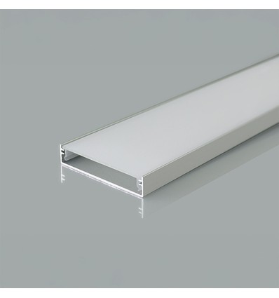 2000mm VT-71003 monteringssett - med diffuser til LED-strip overflate, 50x10mm, sølv
