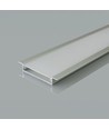 2m innfellingsprofil til LED strips - Sølv aluminium, inkl. deksel, for strips opptil 48,2mm, IP20