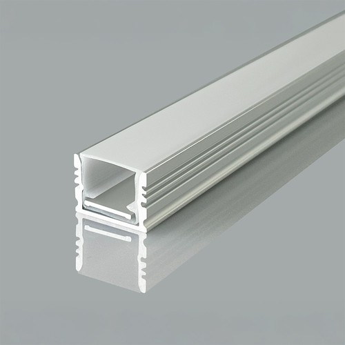 2000 mm VT-71005 monteringssett - diffuser til LED-strip overflate, 17x14 mm, sølv