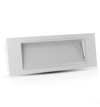 3,8W Samsung LED nødlysarmatur - 6000K, IP20, 22m leseavstand, inkl. batteri