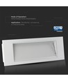 3,8W Samsung LED nødlysarmatur - 6000K, IP20, 22m leseavstand, inkl. batteri