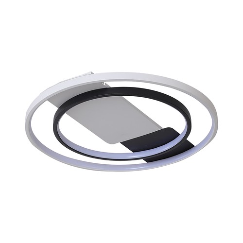 50W LED taklampe, CCT 3-i-1 - Ø50,5cm, hvit/sort kant, inkl. fjernkontroll