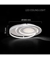 60W LED taklampe, CCT - 50x42cm, hvit, inkl. fjernkontroll, dimbar, 4800lm