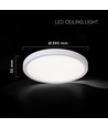 36W LED taklampe med fjernkontroll - Ø39cm, CCT 3-i-1, hvit/sort kant, inkl. lyskilde