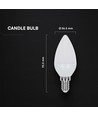 E14 3,7W LED kronelys - C37, 320lm, erstatter 30W, IP20