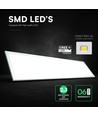 120x30 - 40W LED panel, 110lm/W - 4000K, hvit kant, innfelling/påbygging