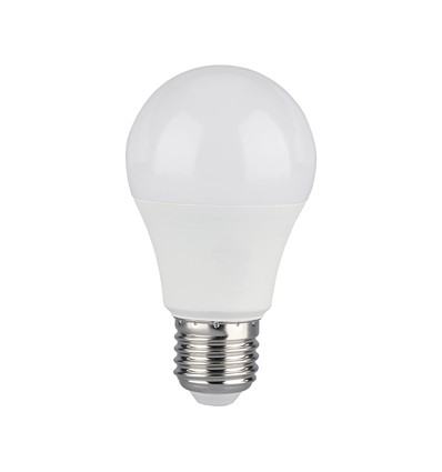 E27 9W LED pære - A60, 806lm, erstatter 60W, hvit plast