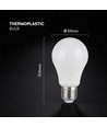 E27 9W LED pære - A60, 806lm, erstatter 60W, hvit plast