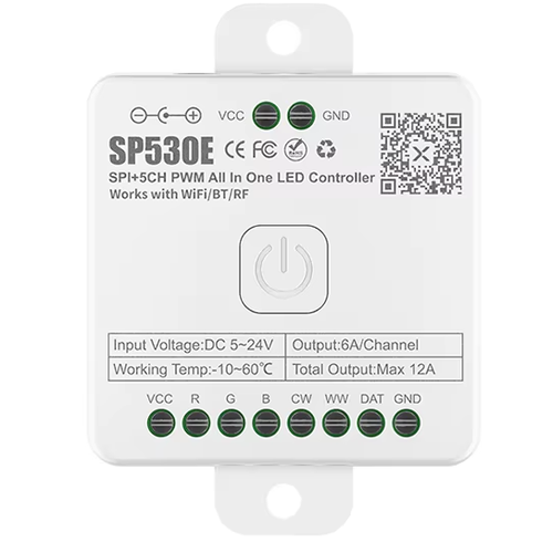Løpelys SPI strip kontroller - RF, 12V/24V