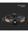 3W+5W oppladbar LED hodelykt - 470lm, 230° vidvinkel, IP44, inkl. batteri