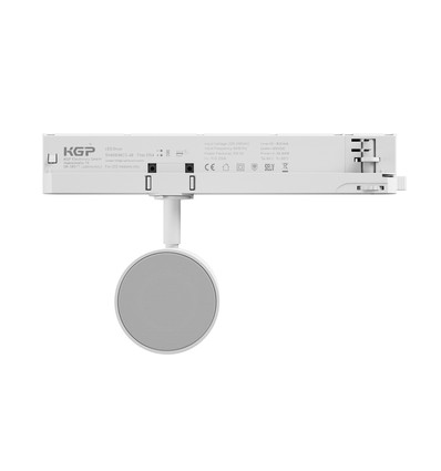 10W Bluetooth høyttaler til 3-faset skinne - Hvit, Bluetooth 5.4, direkte strøm fra skinne, IP20