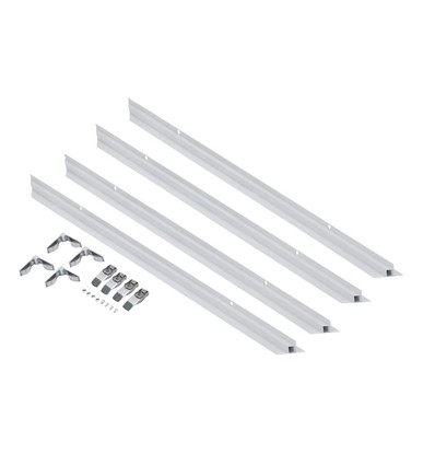 Innbyggingsramme 60x60 paneler - Hvit, aluminium