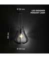 E27 Designer pendel, Ø42cm - Matt sort, dekorativ taklampe, uten lyskilde