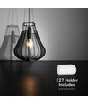 E27 Designer pendel, Ø42cm - Matt sort, dekorativ taklampe, uten lyskilde