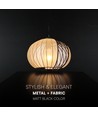 E27 Designer pendellampe - Ø40cm, Matt sort og beige, uten lyskilde