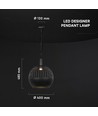 GU10 Designer pendellampe - Matt sort, Metal serie, Ø40 cm
