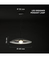 G9 Designer pendellampe - Sort/hvit, metall og glass, Ø45cm, justerbar høyde opptil 1,5m, uten lyskilde