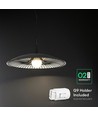 G9 Designer pendellampe - Sort/hvit, metall og glass, Ø45cm, justerbar høyde opptil 1,5m, uten lyskilde