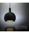 E27 Designer pendellampe, Ø28cm - Sort, metall og keramikk, uten lyskilde, max 60W