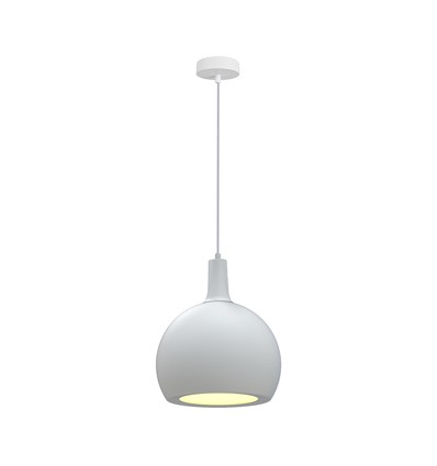 E27 Designer pendellampe, Ø28cm - Keramikk og metall, hvit, uten lyskilde