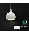 E27 Designer pendellampe, Ø28cm - Keramikk og metall, hvit, uten lyskilde